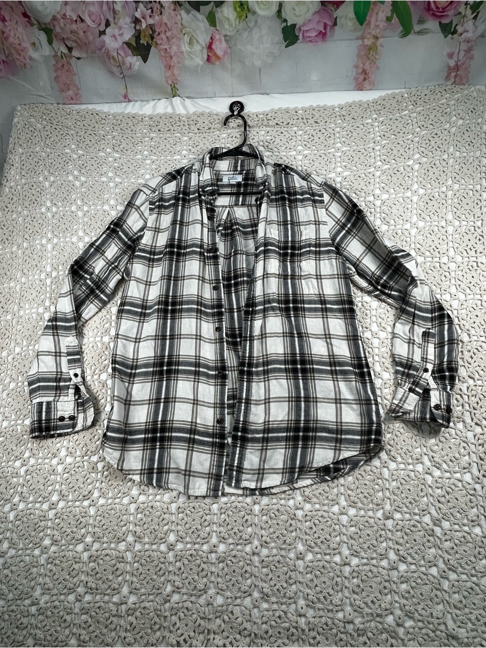 Upcycled Baseball Mom Flannel | Croft & Barrow | Size Medium 100% Cotton - Picture 7 of 11